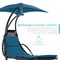 Best Choice Products Hanging Curved Chaise Lounge Chair Swing for Backyard, Patio w/ Pillow, Shade, Stand